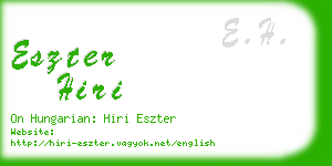 eszter hiri business card